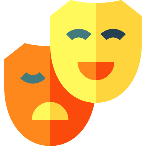 maschere teatrali Basic Straight Flat icona
