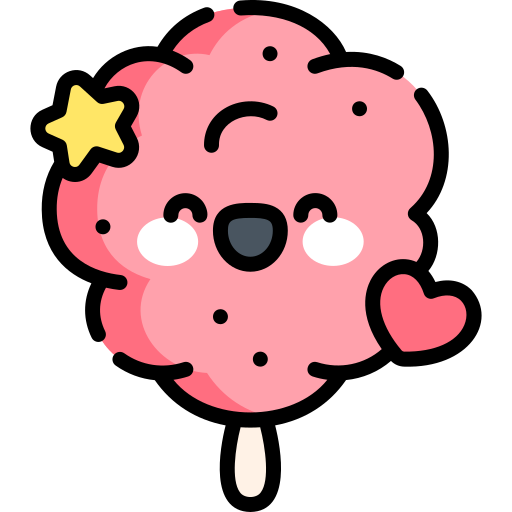 Cotton candy Kawaii Lineal color icon