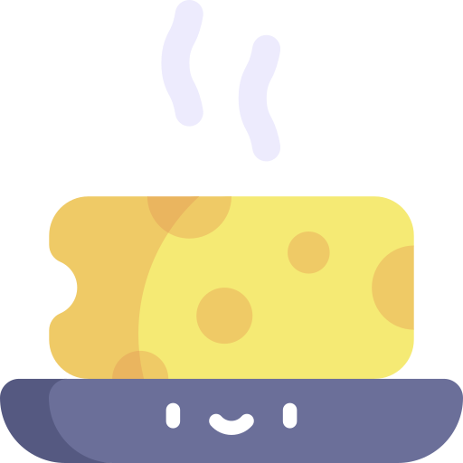 fromage Kawaii Flat Icône