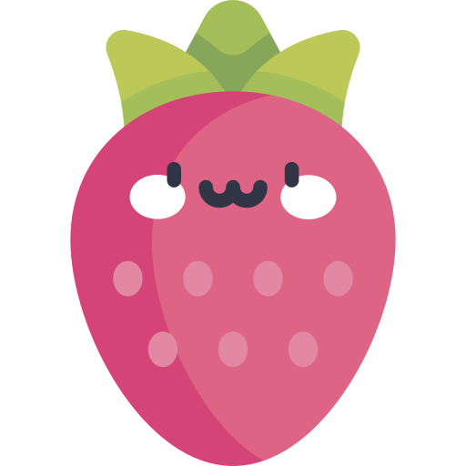 fraise Kawaii Flat Icône