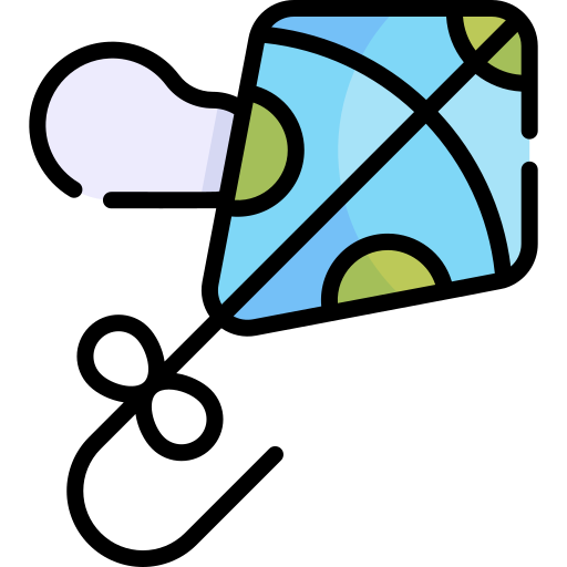 воздушный змей Kawaii Lineal color иконка
