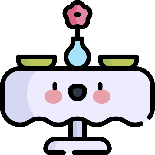 Dining table Kawaii Lineal color icon