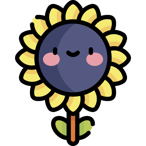 Sunflower Kawaii Lineal color icon