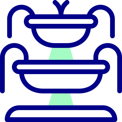 분수 Detailed Mixed Lineal color icon