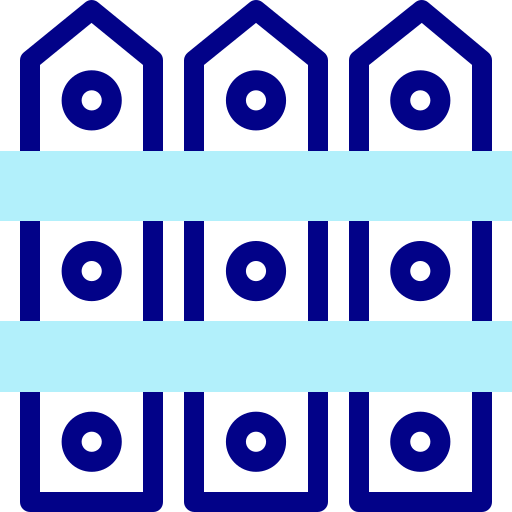 フェンス Detailed Mixed Lineal color icon