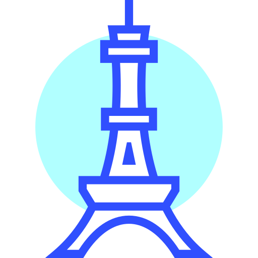 Eiffel tower Inipagistudio Lineal Color icon