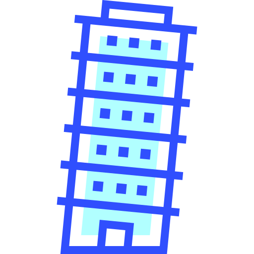 toren van pisa Inipagistudio Lineal Color icoon