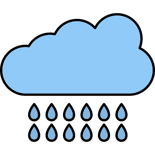 Raining Generic Thin Outline Color icon