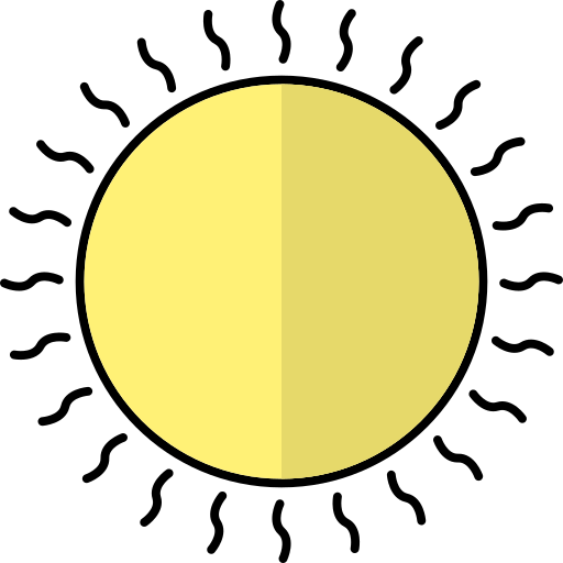 太陽 Generic Thin Outline Color icon
