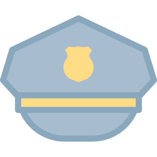 polizeimütze Detailed color Lineal color icon