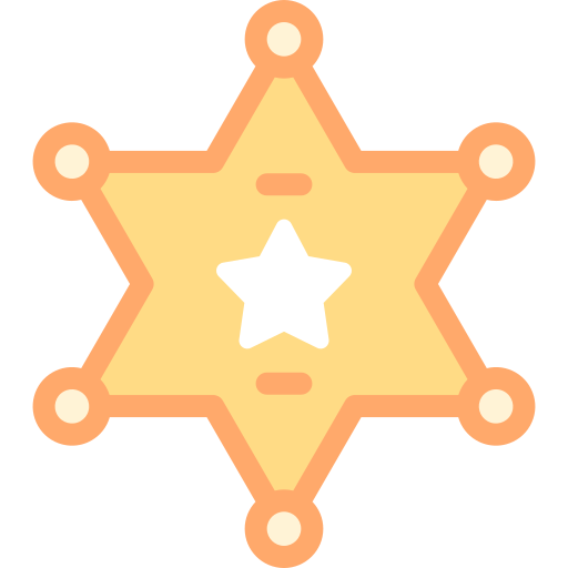distintivo dello sceriffo Detailed color Lineal color icona