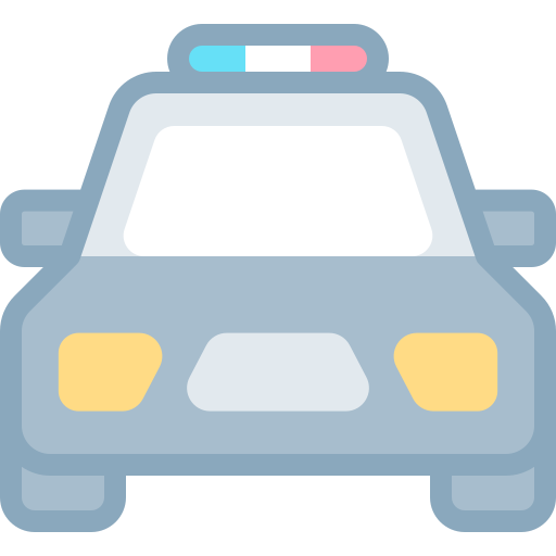 警察車両 Detailed color Lineal color icon