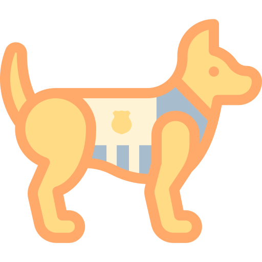 chien policier Detailed color Lineal color Icône