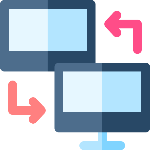 trasferimento dati Basic Rounded Flat icona
