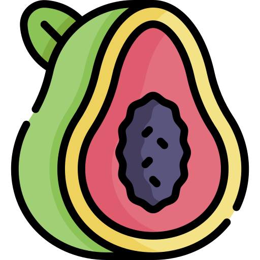 papaya Kawaii Lineal color icon