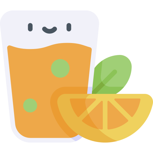 sok pomarańczowy Kawaii Flat ikona