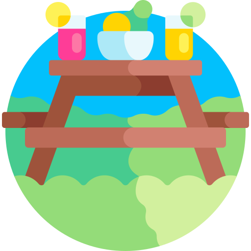 tavolo da picnic Detailed Flat Circular Flat icona