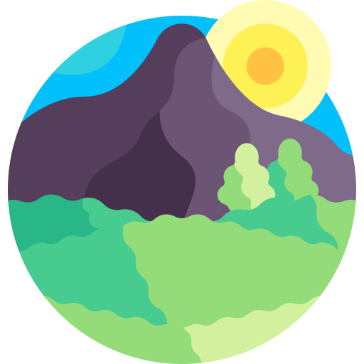 montagna Detailed Flat Circular Flat icona