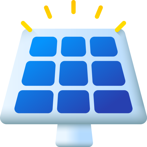panel solar 3D Color icono
