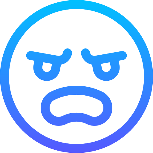 Angry Basic Gradient Lineal color icon
