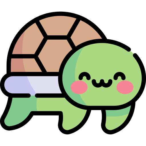 tartaruga Kawaii Lineal color icona