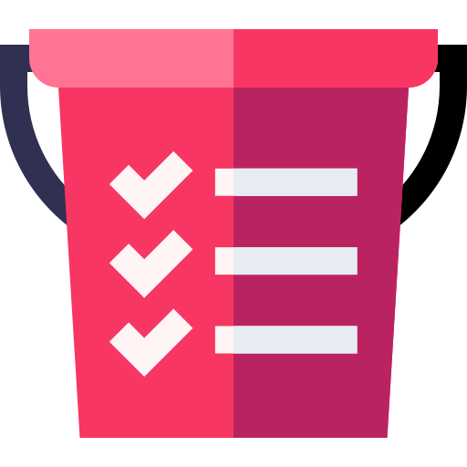 bucket-liste Basic Straight Flat icon