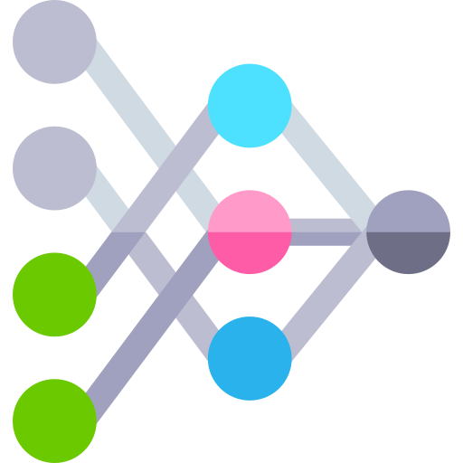 ニューラルネットワーク Basic Straight Flat icon