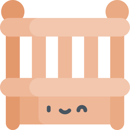 Baby bed Kawaii Flat icon