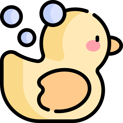 pato de goma Kawaii Lineal color icono