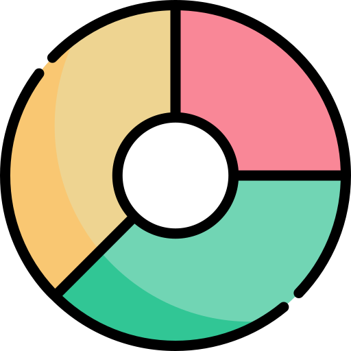 gráfico de rosca Kawaii Lineal color Ícone