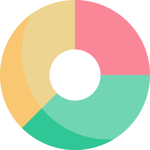 Donut chart Kawaii Flat icon