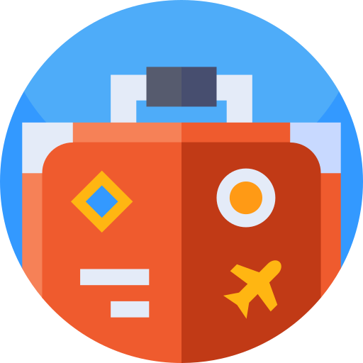 Suitcase Geometric Flat Circular Flat icon