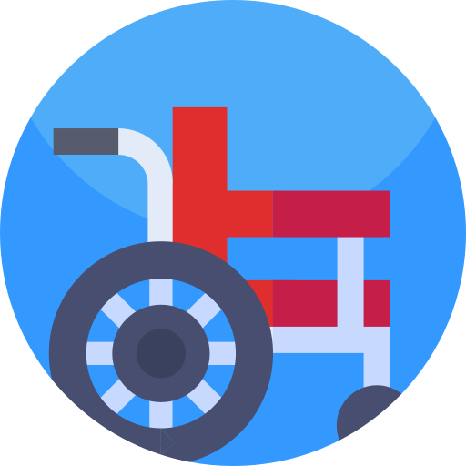 wózek inwalidzki Geometric Flat Circular Flat ikona