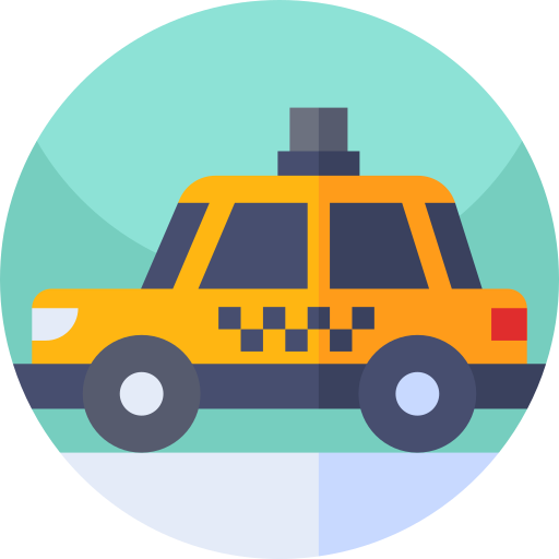 Taxi Geometric Flat Circular Flat icon