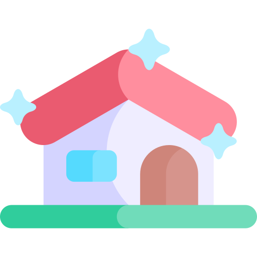 casa limpia Kawaii Flat icono