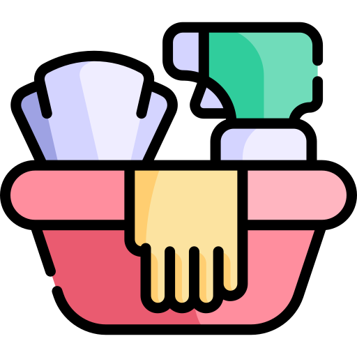 herramientas de limpieza Kawaii Lineal color icono