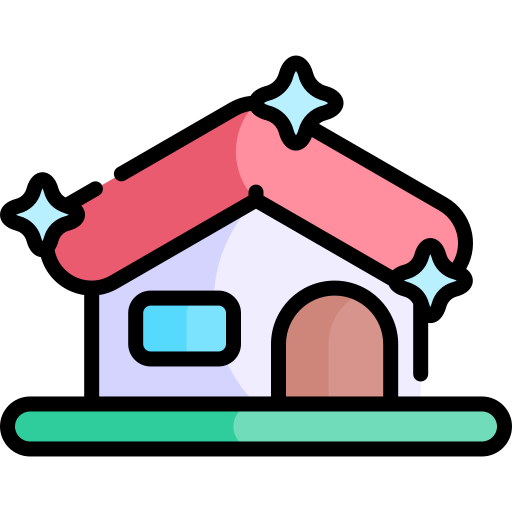 Чистый дом Kawaii Lineal color иконка
