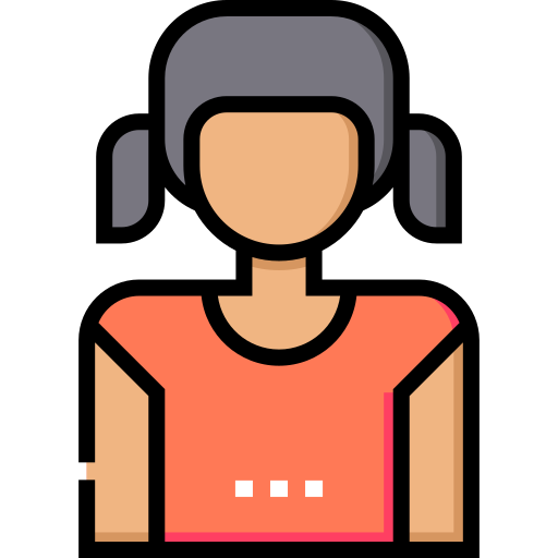 Girl Detailed Straight Lineal color icon