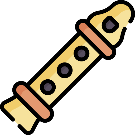 flauto Kawaii Lineal color icona