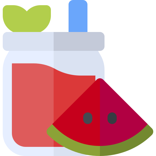 watermeloen smoothie Basic Rounded Flat icoon