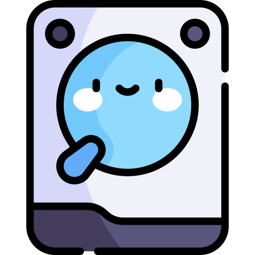 Hard drive Kawaii Lineal color icon