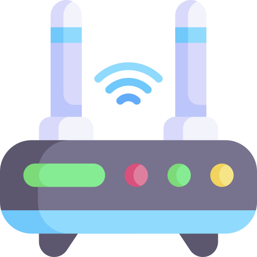 router inalámbrico Kawaii Flat icono