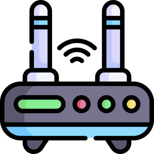 router senza fili Kawaii Lineal color icona