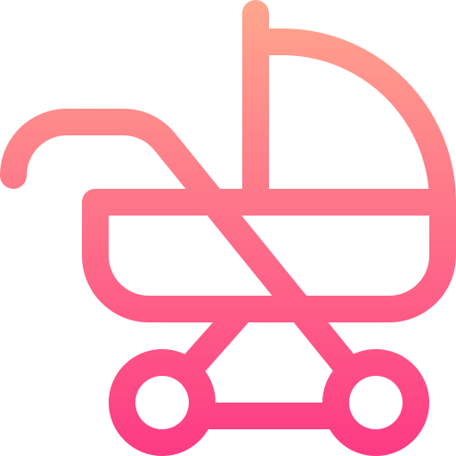 Baby stroller Basic Gradient Lineal color icon