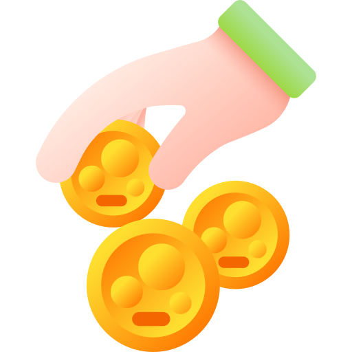 monedas 3D Color icono