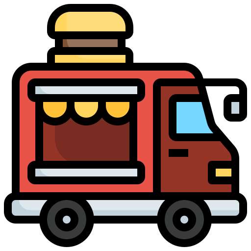 camión de comida Generic Outline Color icono