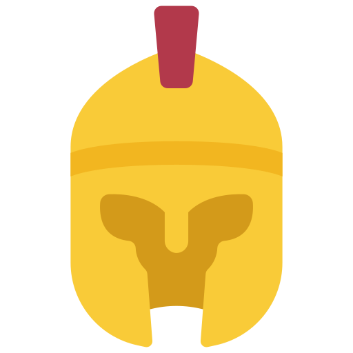 Roman helmet Juicy Fish Flat icon