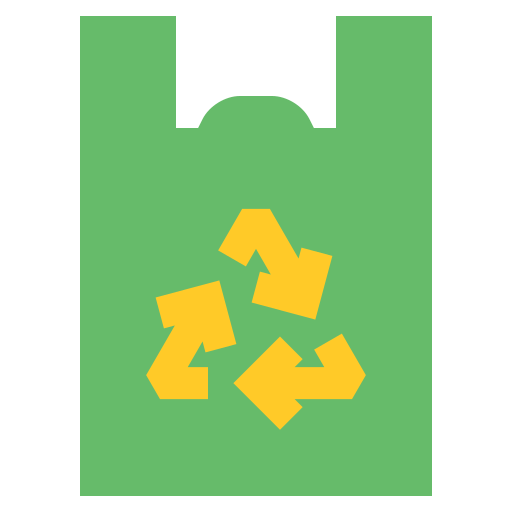 gerecycleerde plastic zak Generic Flat icoon