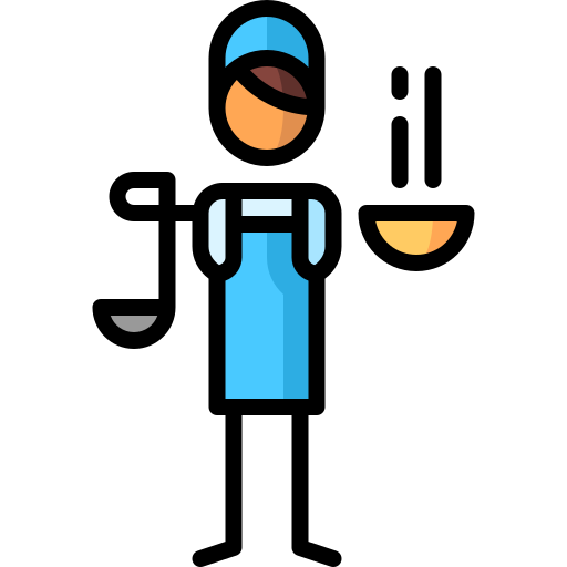 Soup kitchen Puppet Characters Lineal Color icon