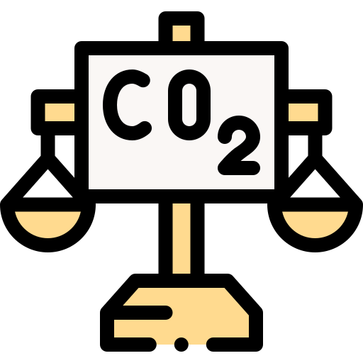 이산화탄소 Detailed Rounded Lineal color icon